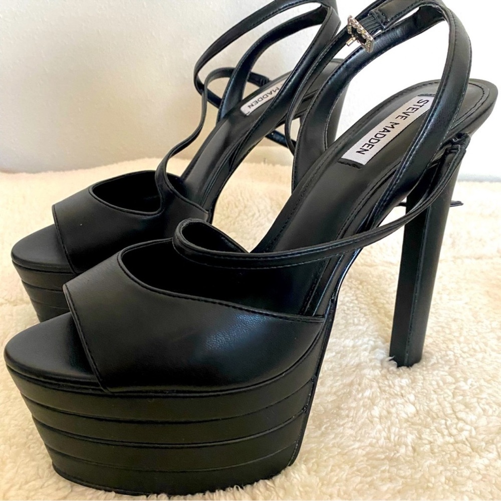 Steve Madden Black Stiletto Platform Heels